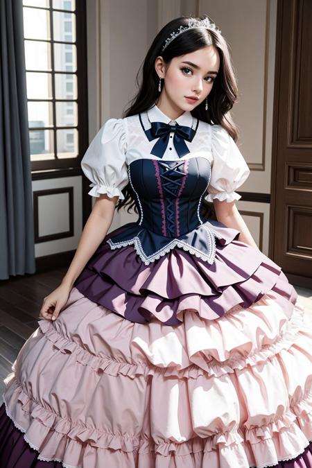 12996-1255864185-((Masterpiece, best quality)), _ballgown,edgPreppy, a woman in a ([set of edgPreppy clothes,blazer_ballgown,ribbons,frills]__0.5.png